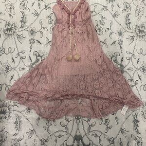 Cupshe Pink Lace Maxi Dress